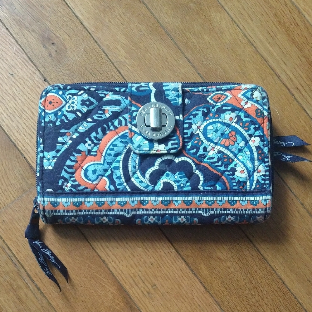 Vera Bradley Blue and Orange Paisley Wallet